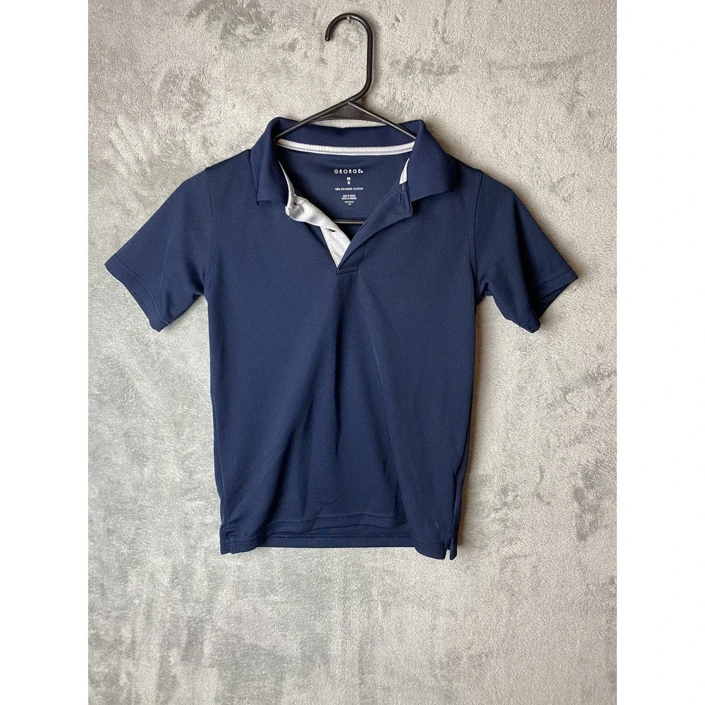 George Boys M Polo Shirt Navy Short Sleeve Casual